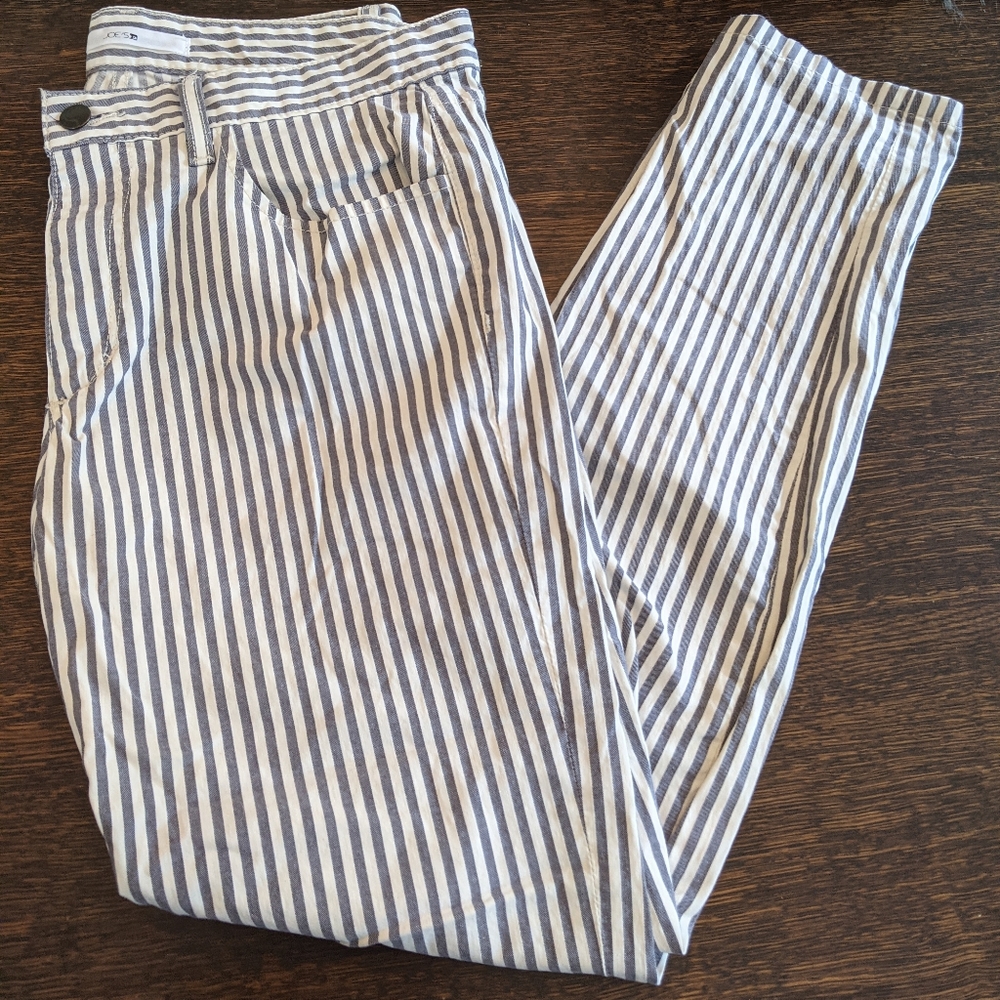 Joe's Jeans Slim Fit Navy White Striped Pants